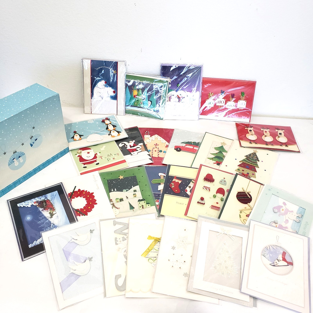 Box of 26 Burgoyne Elegant Hand Crafted Holiday Cards Matching Envelopes SEALED
